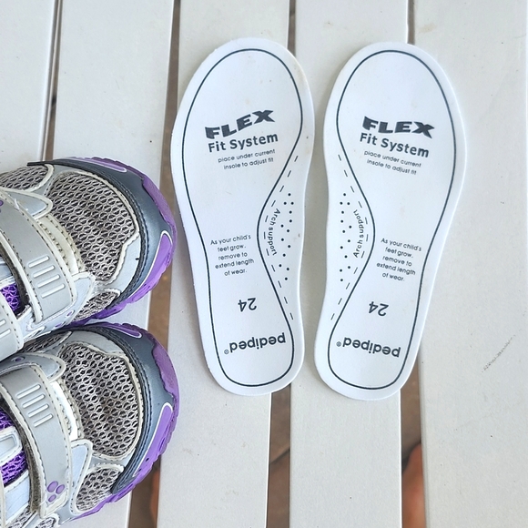 Pediped FLEX Purple Silver Sneaker for Girls EU24, US7.5-8 - Picture 6 of 7